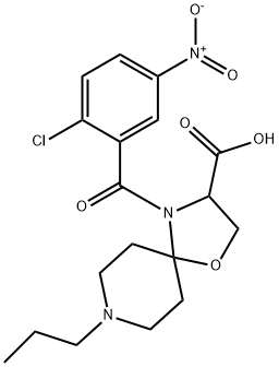 4-(2-chloro-5-nitrobenzoyl)-8-propyl-1-oxa-4,8-diazaspiro[4.5]decane-3-carboxylic acid Structure