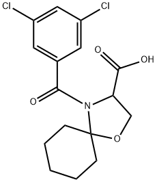 4-(3,5-dichlorobenzoyl)-1-oxa-4-azaspiro[4.5]decane-3-carboxylic acid, 1326810-40-5, 结构式