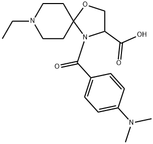 4-[4-(dimethylamino)benzoyl]-8-ethyl-1-oxa-4,8-diazaspiro[4.5]decane-3-carboxylic acid Structure