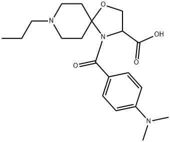 4-[4-(dimethylamino)benzoyl]-8-propyl-1-oxa-4,8-diazaspiro[4.5]decane-3-carboxylic acid, 1326811-26-0, 结构式
