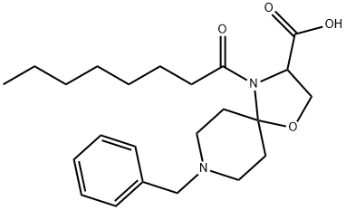 8-benzyl-4-octanoyl-1-oxa-4,8-diazaspiro[4.5]decane-3-carboxylic acid,1326811-47-5,结构式