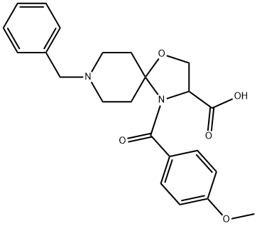8-benzyl-4-(4-methoxybenzoyl)-1-oxa-4,8-diazaspiro[4.5]decane-3-carboxylic acid,1326811-99-7,结构式
