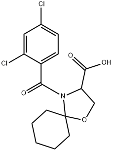 4-(2,4-dichlorobenzoyl)-1-oxa-4-azaspiro[4.5]decane-3-carboxylic acid Structure