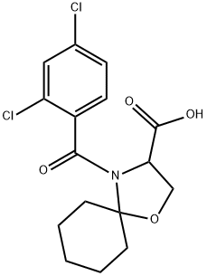 4-(2,4-dichlorobenzoyl)-1-oxa-4-azaspiro[4.5]decane-3-carboxylic acid, 1326812-19-4, 结构式