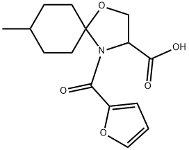 4-(furan-2-carbonyl)-8-methyl-1-oxa-4-azaspiro[4.5]decane-3-carboxylic acid Structure