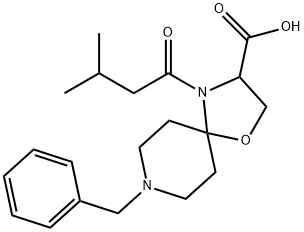 8-benzyl-4-(3-methylbutanoyl)-1-oxa-4,8-diazaspiro[4.5]decane-3-carboxylic acid Structure