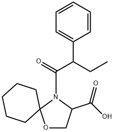 4-(2-phenylbutanoyl)-1-oxa-4-azaspiro[4.5]decane-3-carboxylic acid, 1326813-81-3, 结构式