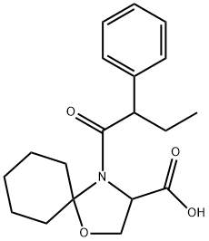 4-(2-phenylbutanoyl)-1-oxa-4-azaspiro[4.5]decane-3-carboxylic acid 结构式