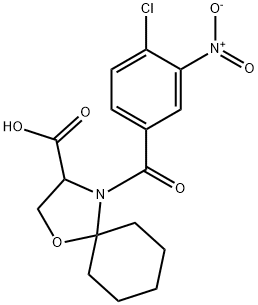 4-(4-chloro-3-nitrobenzoyl)-1-oxa-4-azaspiro[4.5]decane-3-carboxylic acid Structure