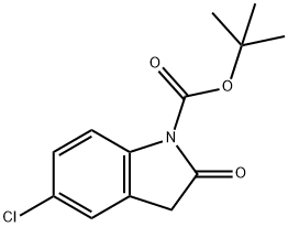 1H-Indole-1-carboxylic acid, 5-chloro-2,3-dihydro-2-oxo-, 1,1-dimethylethyl ester Struktur