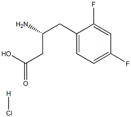 (R)-3-AMINO-4-(2,4-DIFLUOROPHENYL)-BUTYRIC ACID-HCL 化学構造式
