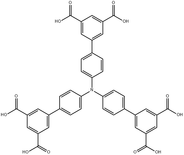 トリス(3′,5′-ジカルボキシ-4-ビフェニリル)アミン 化学構造式