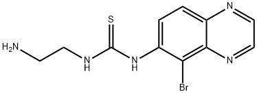 Thiourea, N-(2-aminoethyl)-N'-(5-bromo-6-quinoxalinyl)- 化学構造式