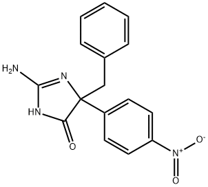 2-amino-5-benzyl-5-(4-nitrophenyl)-4,5-dihydro-1H-imidazol-4-one Struktur