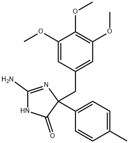 2-amino-5-(4-methylphenyl)-5-[(3,4,5-trimethoxyphenyl)methyl]-4,5-dihydro-1H-imidazol-4-one 结构式
