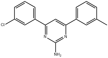 4-(3-chlorophenyl)-6-(3-methylphenyl)pyrimidin-2-amine 结构式