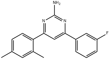 4-(2,4-dimethylphenyl)-6-(3-fluorophenyl)pyrimidin-2-amine Structure