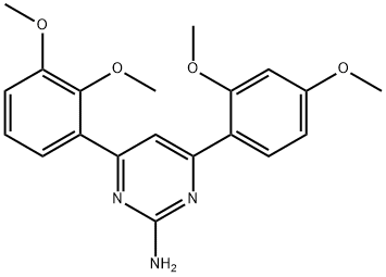 4-(2,3-dimethoxyphenyl)-6-(2,4-dimethoxyphenyl)pyrimidin-2-amine Struktur