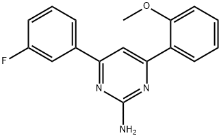 4-(3-fluorophenyl)-6-(2-methoxyphenyl)pyrimidin-2-amine 化学構造式