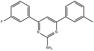 4-(3-fluorophenyl)-6-(3-methylphenyl)pyrimidin-2-amine 化学構造式