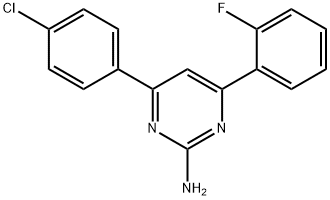 4-(4-chlorophenyl)-6-(2-fluorophenyl)pyrimidin-2-amine 化学構造式