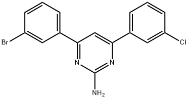 4-(3-bromophenyl)-6-(3-chlorophenyl)pyrimidin-2-amine,1354925-41-9,结构式