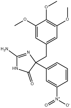 2-amino-5-(3-nitrophenyl)-5-[(3,4,5-trimethoxyphenyl)methyl]-4,5-dihydro-1H-imidazol-4-one Structure