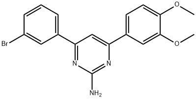 4-(3-bromophenyl)-6-(3,4-dimethoxyphenyl)pyrimidin-2-amine 结构式