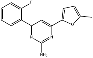 4-(2-fluorophenyl)-6-(5-methylfuran-2-yl)pyrimidin-2-amine Structure