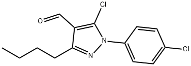 3-butyl-5-chloro-1-(4-chlorophenyl)-1H-pyrazole-4-carbaldehyde Struktur