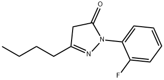 3-ブチル-1-(2-フルオロフェニル)-4,5-ジヒドロ-1H-ピラゾール-5-オン 化学構造式