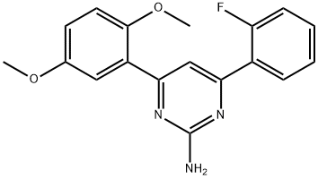 4-(2,5-dimethoxyphenyl)-6-(2-fluorophenyl)pyrimidin-2-amine 化学構造式