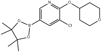 (5-CHLORO-6-((TETRAHYDRO-2H-PYRAN-4-YL)OXY)PYRIDIN-3-YL)BORONIC ACID PINACOL ESTER Structure