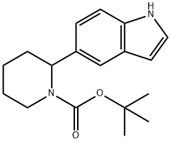 2-(1H-Indol-5-yl)-piperidine-1-carboxylic acid tert-butyl ester 结构式