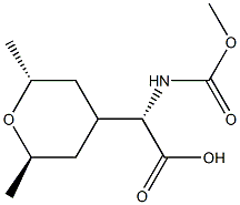 (S)-2-((2R,6R)-2,6-DIMETHYLTETRAHYDRO-2H-PYRAN-4-YL)-2-((METHOXYCARBONYL)AMINO)ACETIC ACID 化学構造式