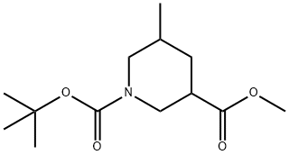 1-tert-butyl 3-methyl 5-methylpiperidine-1,3-dicarboxylate Struktur