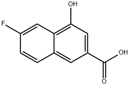 6-氟-4-羟基-2-萘甲酸 结构式