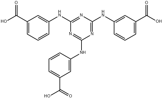 3,3',3''-[(1,3,5-triazine-2,4,6-triyl)tris(azanediyl)]tribenzoic acid 化学構造式