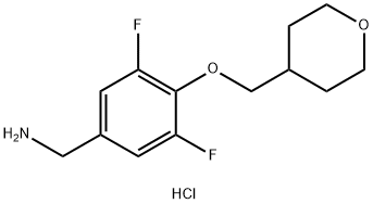 [3,5-Difluoro-4-(oxan-4-ylmethoxy)phenyl]methanamine hydrochloride Structure