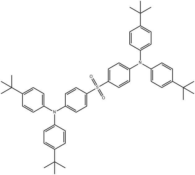 bis{4-[bis(4-tert-butylphenyl)amine]phenyl} sulfone, 1396165-17-5, 结构式