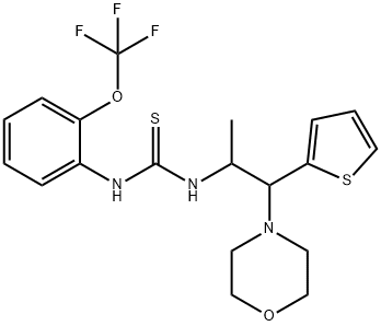 1-(1-morpholino-1-(thiophen-2-yl)propan-2-yl)-3-(2-(trifluoromethoxy)phenyl)thiourea 化学構造式