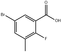 5-ブロモ-2-フルオロ-3-メチル安息香酸 化学構造式