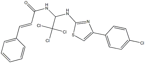 (E)-3-phenyl-N-[2,2,2-trichloro-1-[[4-(4-chlorophenyl)-1,3-thiazol-2-yl]amino]ethyl]prop-2-enamide 结构式