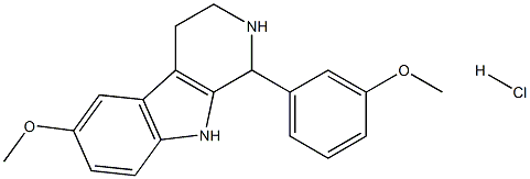 6-methoxy-1-(3-methoxyphenyl)-2,3,4,9-tetrahydro-1H-pyrido[3,4-b]indole:hydrochloride 结构式