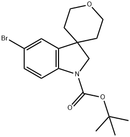 Tert-Butyl 5-Bromo-2',3',5',6'-Tetrahydrospiro[Indoline-3,4'-Pyran]-1-Carboxylate Structure