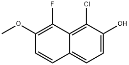 1-CHLORO-8-FLUORO-7-METHOXYNAPHTHALEN-2-OL 化学構造式