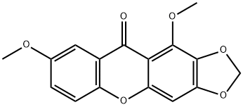 1,7-二甲氧基-2,3-亚甲二氧基呫吨酮 结构式