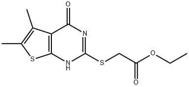 ethyl 2-((5,6-dimethyl-4-oxo-3,4-dihydrothieno[2,3-d]pyrimidin-2-yl)thio)acetate Struktur