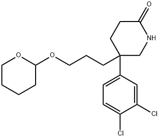 2-Piperidinone, 5-(3,4-dichlorophenyl)-5-[3-[(tetrahydro-2H-pyran-2-yl)oxy]propyl]- 结构式