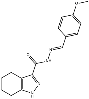 (E)-N-(4-methoxybenzylidene)-4,5,6,7-tetrahydro-1H-indazole-3-carbohydrazide 结构式